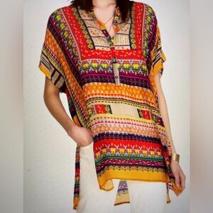 Johnny Was Brenda Tunic Blouse with short dolman sleeves